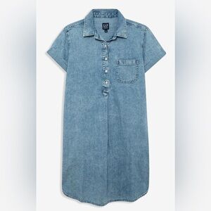 GAP Denim Shirt Dress • Size S • Chambray Button Front w/ Pockets